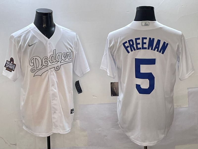 Men Los Angeles Dodgers #5 Freeman White Fashion Edition Game 2025 Nike MLB Jersey style 3